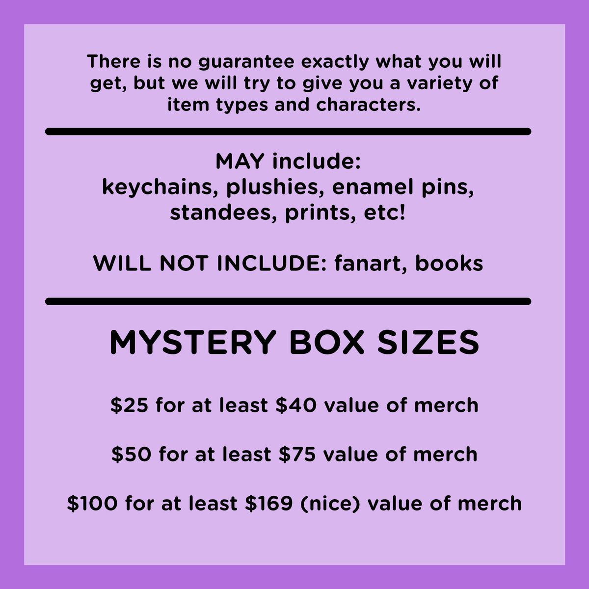 MYSTERY BOX* original merch – misslucidcomics